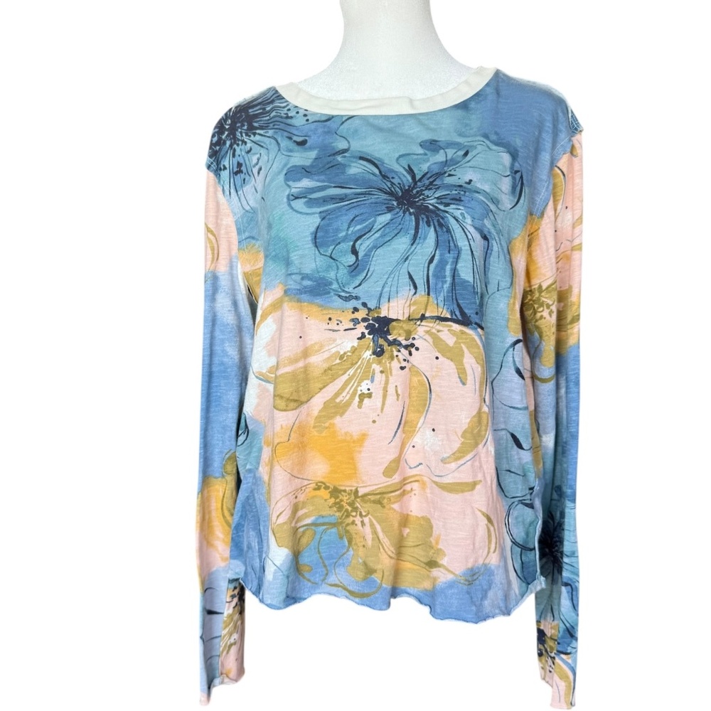 Anthropologie Maeve The Caitlin Boxy Tee: Long Sleeve Edition Sz M